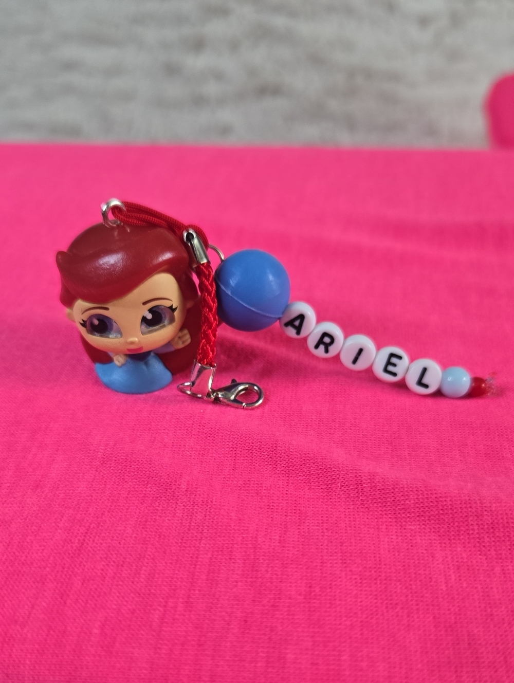 Ariel Character Keychain for Kids - Blue & Red